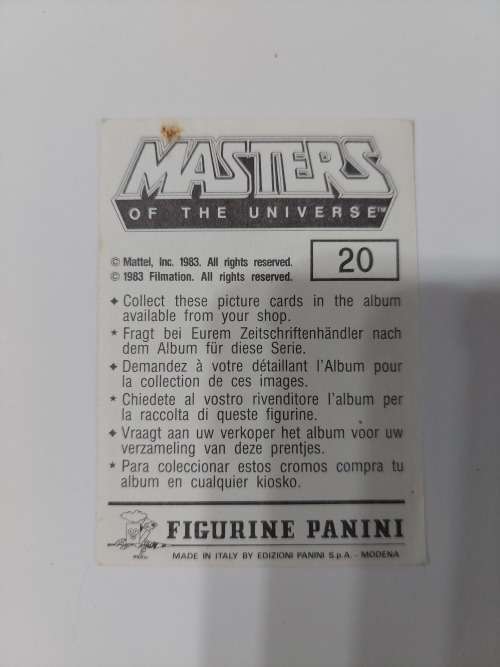 1983 MOTU PANINI STICKER 20 (MOTU) Vintage Figure