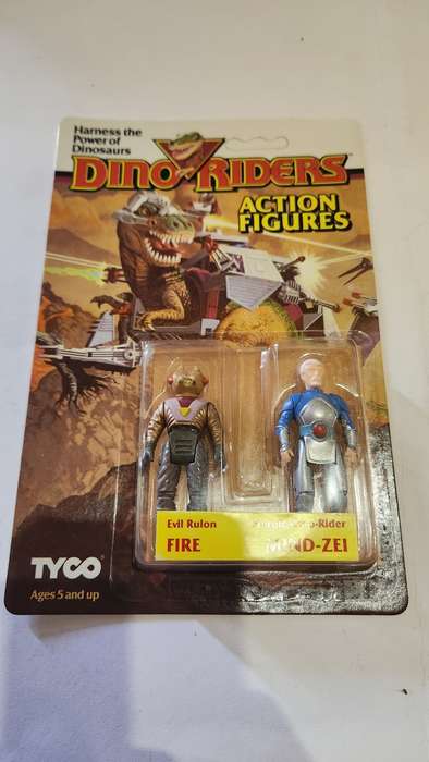 Dino Riders 1987 MOC FIRE and MIND-ZEI (UNPUNCHED) Vintage Figure