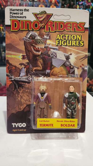 Dino Riders 1987 MOC TERMITE and BOLDAR (UNPUNCHED) Vintage Figure