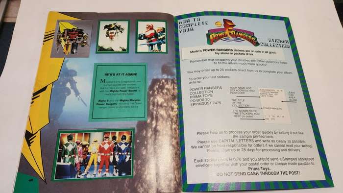 1994 Complete Power Rangers Sticker Album