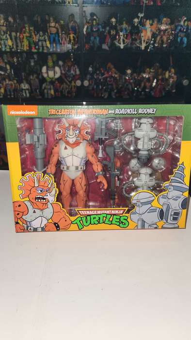 Boxed Neca Tmnt Triceraton Infantryman and Roadkill Rodney Figure Teenage Mutant Ninja Turtles