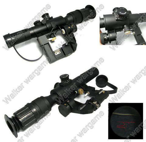 SVD Dragunov Sniper Rifle 4X26 Optics Scope Red Illuminated