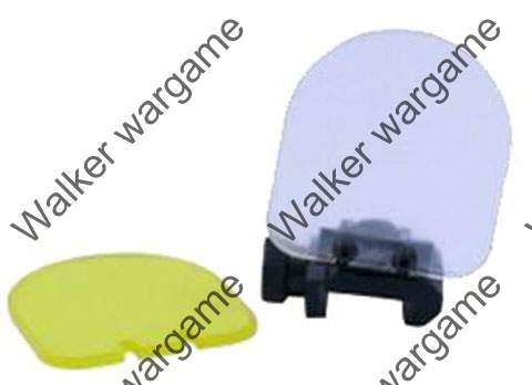 Tactical Flip Up Folding Scope Lens Protector - 2 Lens Clear + Yellow