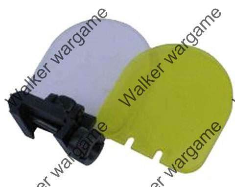 Tactical Flip Up Folding Scope Lens Protector - 2 Lens Clear + Yellow