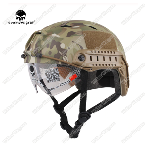 Basis Fast Jump Helmet Build in Goggle With NVG Mount & Side Rail Multicam