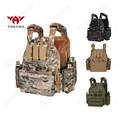 YAKEDA Quick Release Plate Carrier Molle Vest - Multicam