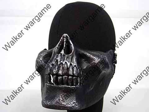 M02 Soldiers Skull Plastic Half Face Protector Mask --Metal Black Colour
