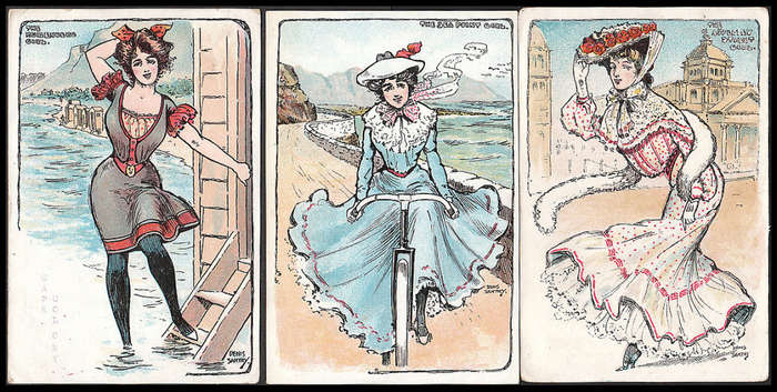 CAPE OF GOOD HOPE 1905-15 THE `CAPE GIRLS` SET OF 6 ATTRACTIVE POSTCARDS USED/UNUSED. SELDOM SEEN