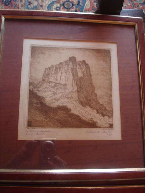 NICE WOODCUT / ETCHING S A ARTIST WILLIAM MITCHESON TIMLIN GRAF FREINET