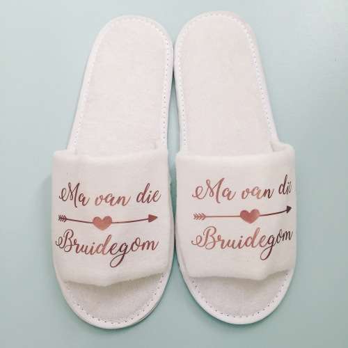 Rose Gold Ma van die bruidegom Wedding Slippers
