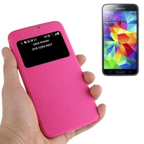 Samsung S5 bright pink call display flip cover