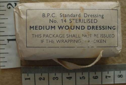 Military Medium Wound Dressing "B.P.C. Standard Dressing No.14 Sterilised", 1940's
