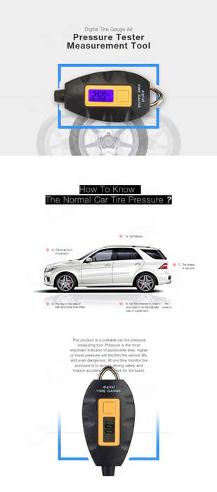 Tire Digital Key-chain Pressure Gauge