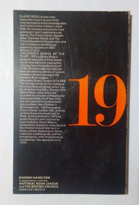 Children's books of the year 1974-By: Elaine Moss