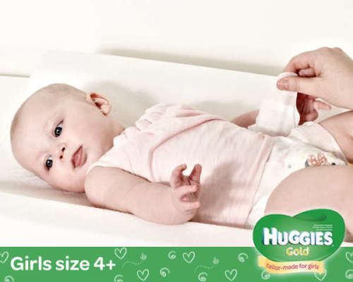 Huggies Gold For Girls | Size 4+ Mega Box