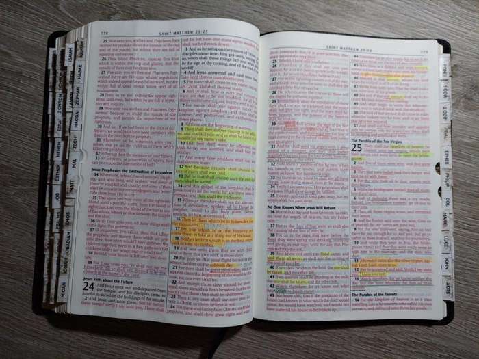 KJV Holy Bible, genuine leather, book tabs, maps, verse finder, reading plan