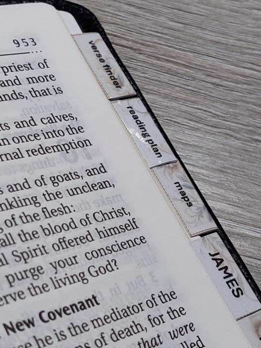 KJV Holy Bible, genuine leather, book tabs, maps, verse finder, reading plan