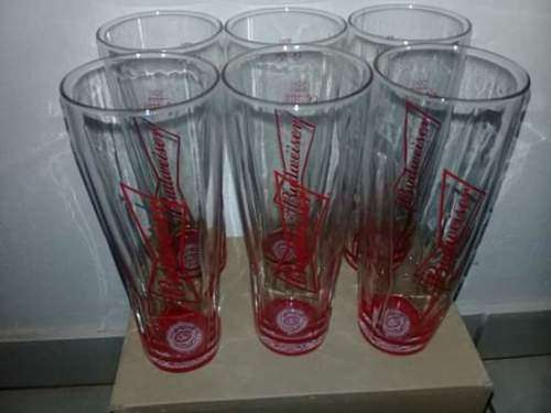 BUDWEISER 330ML BEER GLASSES x6