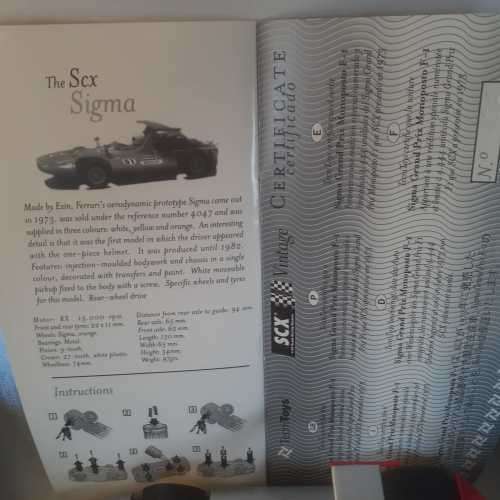 SCX Sigma GP Monoposto F1 Mint Boxed