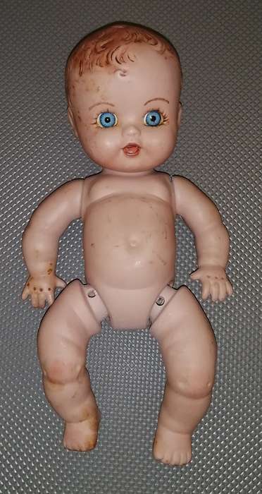 Composite Baby Doll. Bisque / Porcelain . 22cm tall. No damage