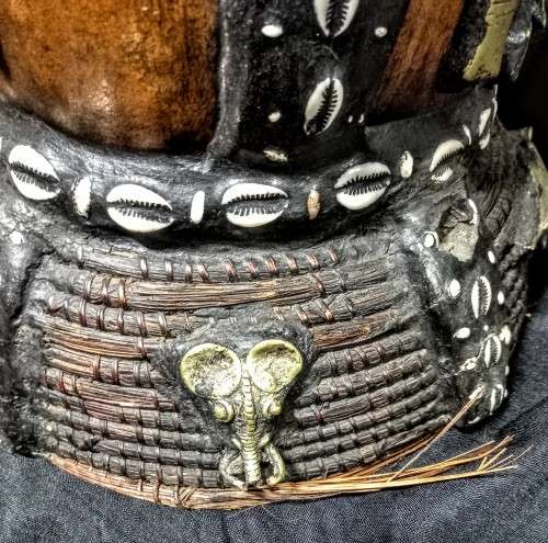 Antique West African Cameroon Royal Calabash Wine Gourd.