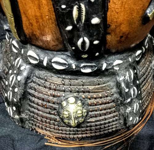 Antique West African Cameroon Royal Calabash Wine Gourd.