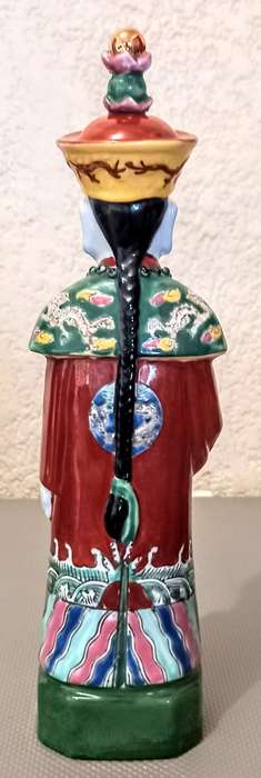 Antique Chinese Porcelain Figure, Etched Markings. 31cm Tall