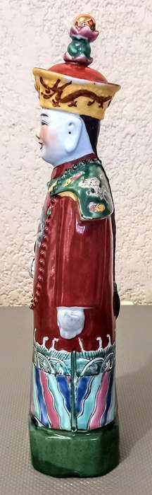 Antique Chinese Porcelain Figure, Etched Markings. 31cm Tall