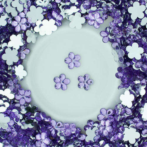 100PCS 3MM FLOWER RHINESTONES FOR NAIL ART  & CRAFTS - LILAC
