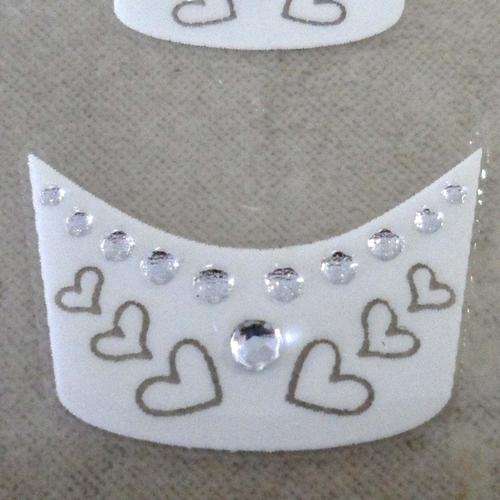 3D WEDDING FRENCH STYLE NAIL ART STICKERS WITH RHINESTONES # 19