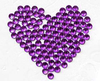 100 PCS 3MM RESIN RHINESTONE GEMS ROUND  FLAT BACK EMBELLISHMENTS FOR NAIL  ARTS & CRAFTS - VIOLET
