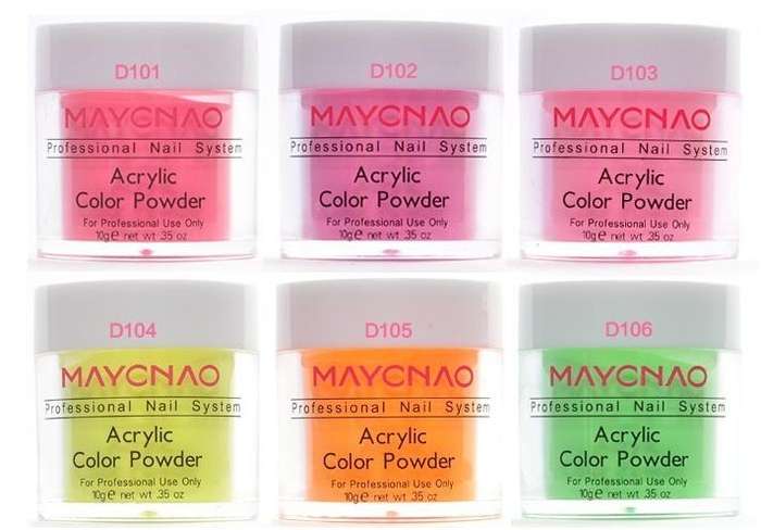 12 POTS NAIL ACRYLIC COLOR POWDER 10 GRAMS OF EACH COLOR