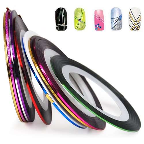 30 ROLLS OF STRIPING TAPE FOR NAIL ART - MIXED COLORS