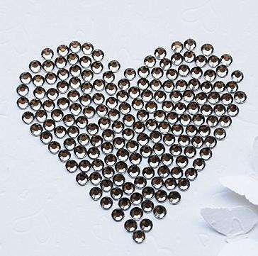 NAIL ART 1.5 mm ROUND RHINESTONES - SMOKEY GRAY