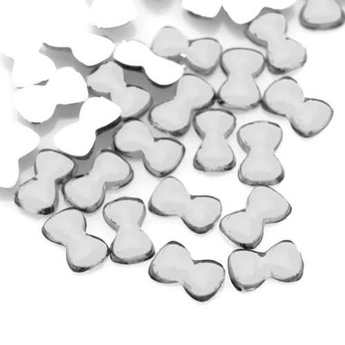 100PCS 2MM BOW RHINESTONES FOR NAIL ART  & CRAFTS - CLEAR