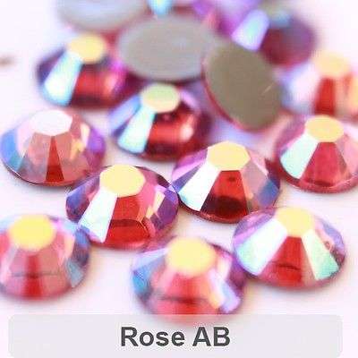 1 x GROSS - SS16 GLUE ON 3.8 - 4 mm AB CRYSTAL RHINESTONES - ROSE