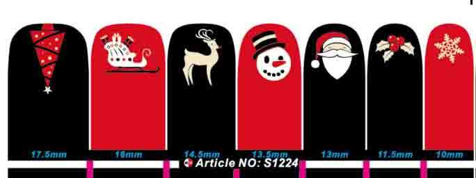 NAIL ART/NAIL ART DECAL/NAIL ART STICKER/NAIL ART FULL WRAP/HAPPY HOLIDAYS NAIL ART