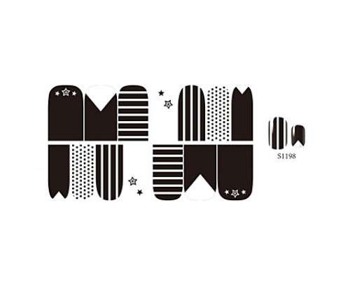NAIL ART - FULL COVER WRAP (BLACK & WHITE)