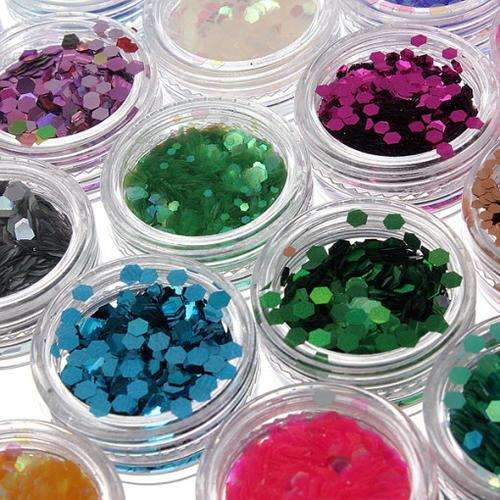 18 Colors Hexagon Nail Art Glitter Sequin