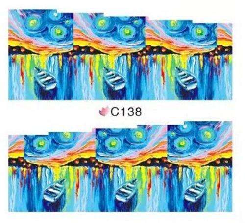 NAIL ART - WATER TRANSFER - BOAT