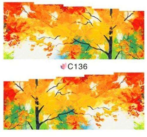 NAIL ART - WATER TRANSFER - LEAVES