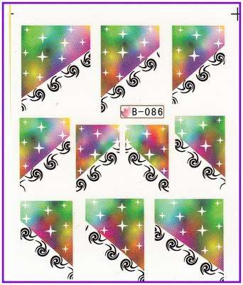 NAIL ART - WATER TRANSFER - TIPS - PATTERN