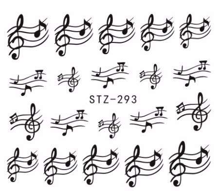 WATER TRANSFER NAIL ART DECAL - MUSIC