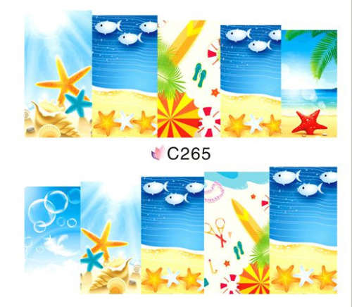 NAIL ART - WATER TRANSFER - SUMMER