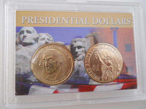 2 x legal tender USA 2007 Dollars in special coin holder