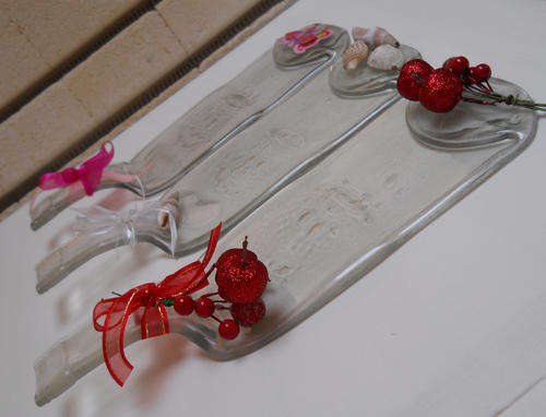 Flattened Glass Bottles (Clear - 750ml)