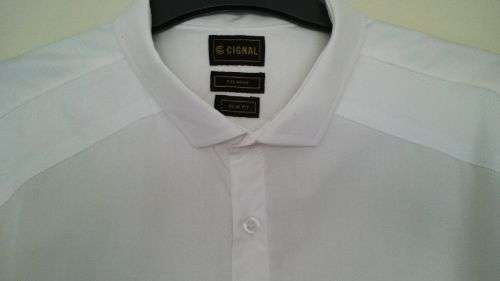 ***SALE*** Mens White Dress Shirt by Cignal Size XXL Slim Fit