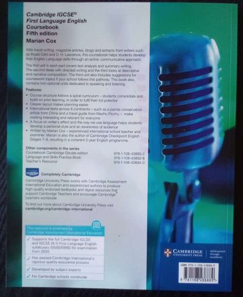 Cambridge IGCSE First Language English Course book ISBN978-1-108-43888-9