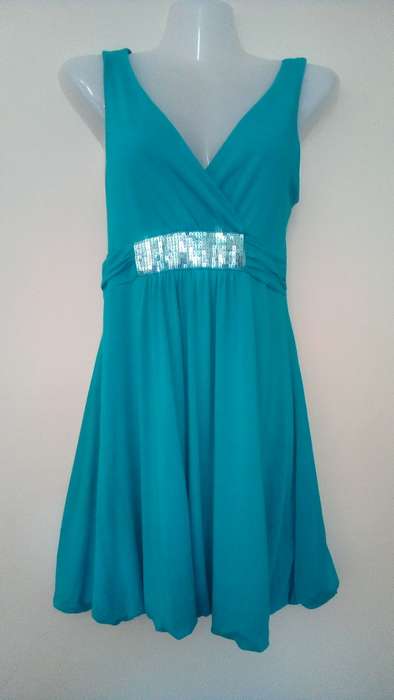 Cute Turquoise Mini Dress Size 32 Small