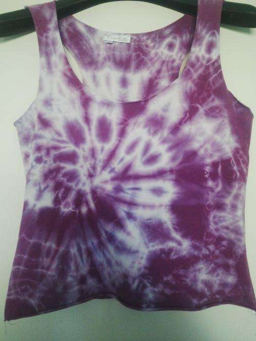 Funky Purple Tye Die Top by' Freedom Just For Fun' Size medium